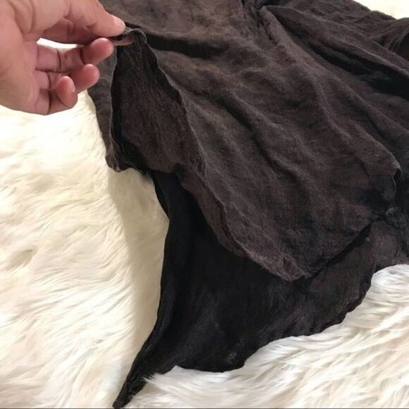 DIGBY’S BOUTIQUE Italian Silk blend Size small Asymmetric skirt Brown - Picture 5 of 12